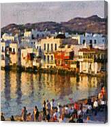 Little Venice In Mykonos Island #1 Canvas Print