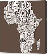 Map Of Africa Map Text Art #3 Canvas Print