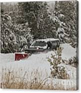 Plowing Through Winter Snowstorm #3 Canvas Print