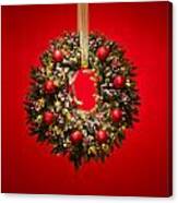 Advent Wreath Over Red Background #4 Canvas Print
