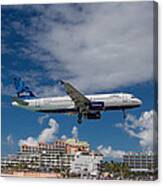 Jetblue Landing At St. Maarten #4 Canvas Print