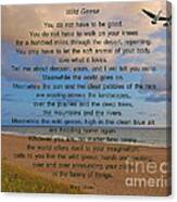 40- Wild Geese Mary Oliver Canvas Print