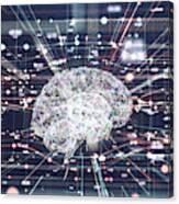 4k Resolution Futuristic Brain In Big Data Connection Systems.artificial Intelligence Concept Canvas Print