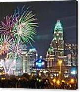 4th Of July Firework Over Charlotte Skyline #5 Canvas Print