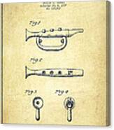 Bugle Call Instrument Patent Drawing From 1939 - Vintage Canvas Print