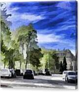 Cars On A Street In Edinburgh #5 Canvas Print