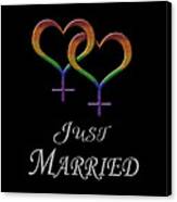 Just Married Lesbian Pride Canvas Print