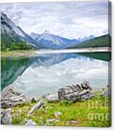 Mountain Lake In Jasper National Park 1 Canvas Print