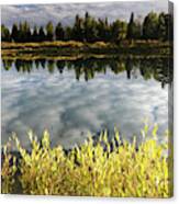 Reflection Of Clouds On Water, Teton #5 Canvas Print