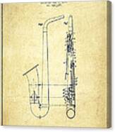 Saxophone Patent Drawing From 1899 - Vintage Canvas Print