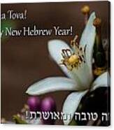 Hebrew New Year Greeting Card #7 Canvas Print
