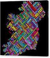 Ireland Eire City Text Map #8 Canvas Print