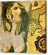 Ancient Cyprus Map And Aphrodite #7 Canvas Print