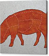 A Butchers Diagram Of A Pig Canvas Print
