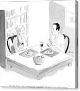 A Couple Eats Dinner Canvas Print