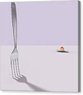A Fork And A Cake Canvas Print
