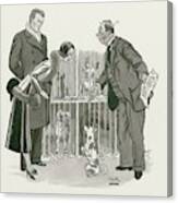 A Gentleman Selling Dogs Canvas Print