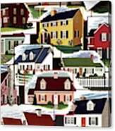 A House And Garden Cover Of Suburban Houses Canvas Print