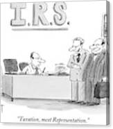 A Man Introduces A Lawyer To An Irs Agent Canvas Print