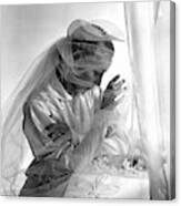 A Model Covered In A Veil Canvas Print