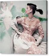 A Model Wearing A Balenciaga Dress Canvas Print