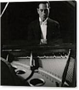 A Portrait Of George Gershwin At A Piano Canvas Print