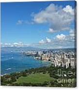 A View From Diamond Head, Oahu, Hi Canvas Print