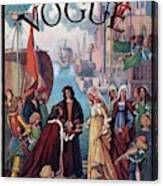 A Vintage Vogue Magazine Cover Of A Medieval Man Canvas Print