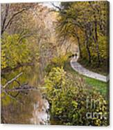 A Walk On The C And O Canal Towpath In Maryland In Autumn Canvas Print