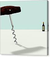 A Wine Opener And Wine Canvas Print