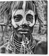 A Woman Of The Karo Tribe (omo Valley-ethiopia). Canvas Print