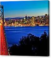 Above The Bay Bridge And San Francisco Skyline Canvas Print