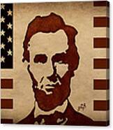Abraham Lincoln Usa Flag Canvas Print