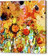 Abstract Sunflowers Contemporary Expressive Art Canvas Print