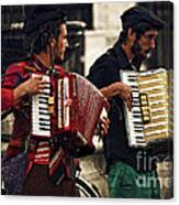 Accordion Players In The Plaza Canvas Print