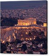 Acropolis Of Athens, Athens, Attica Canvas Print