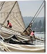 Adjusting The Sails Canvas Print