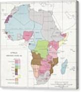 Administrative Divisions Of Africa Canvas Print