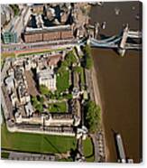 Aerial Shot Of Tower Bridge And Tower Canvas Print