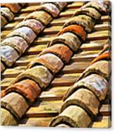 Aged Terracotta Roof Tiles Ii Canvas Print