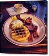 Ah Breakfast! #waffles #bacon #eggs Canvas Print