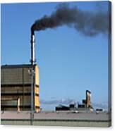 Air Pollution From A Paper Mill Canvas Print