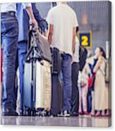 Airport People Waiting In The Line Canvas Print