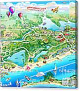 Alabama Beach Illustrated Map Canvas Print