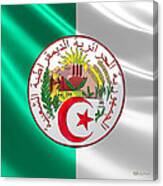 Algeria - Coat Of Arms Over Flag Canvas Print