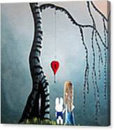 Alice In Wonderland Original Artwork - Alice And The Enchanted Key Canvas Print