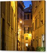 Alley At Dusk In Rome, Italy Canvas Print