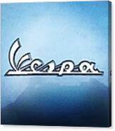 Al's Vespa In The Classic Sky Blue Canvas Print