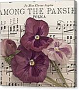 Among The Pansies Canvas Print