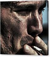Study Of A Male Smoking A Cigarette Canvas Print